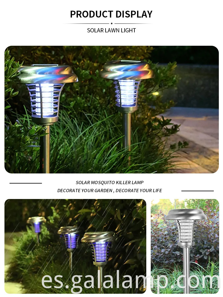 Lámpara de asesino de mosquitos solares ecológicos con tecnología LED